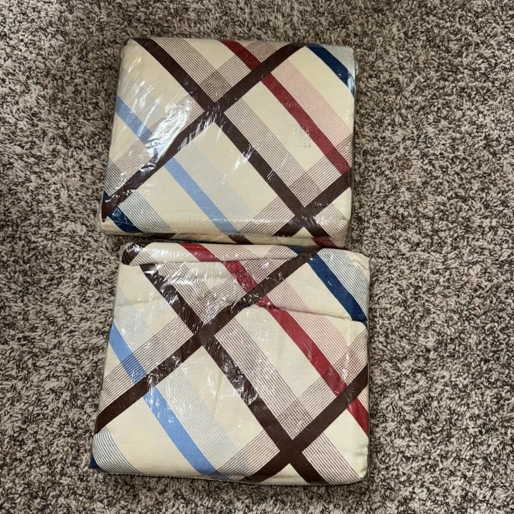 Sears Perma-Prest Flannel‎ Sheet Full Size Fitted & Flat Cotton/Poly Blend USA